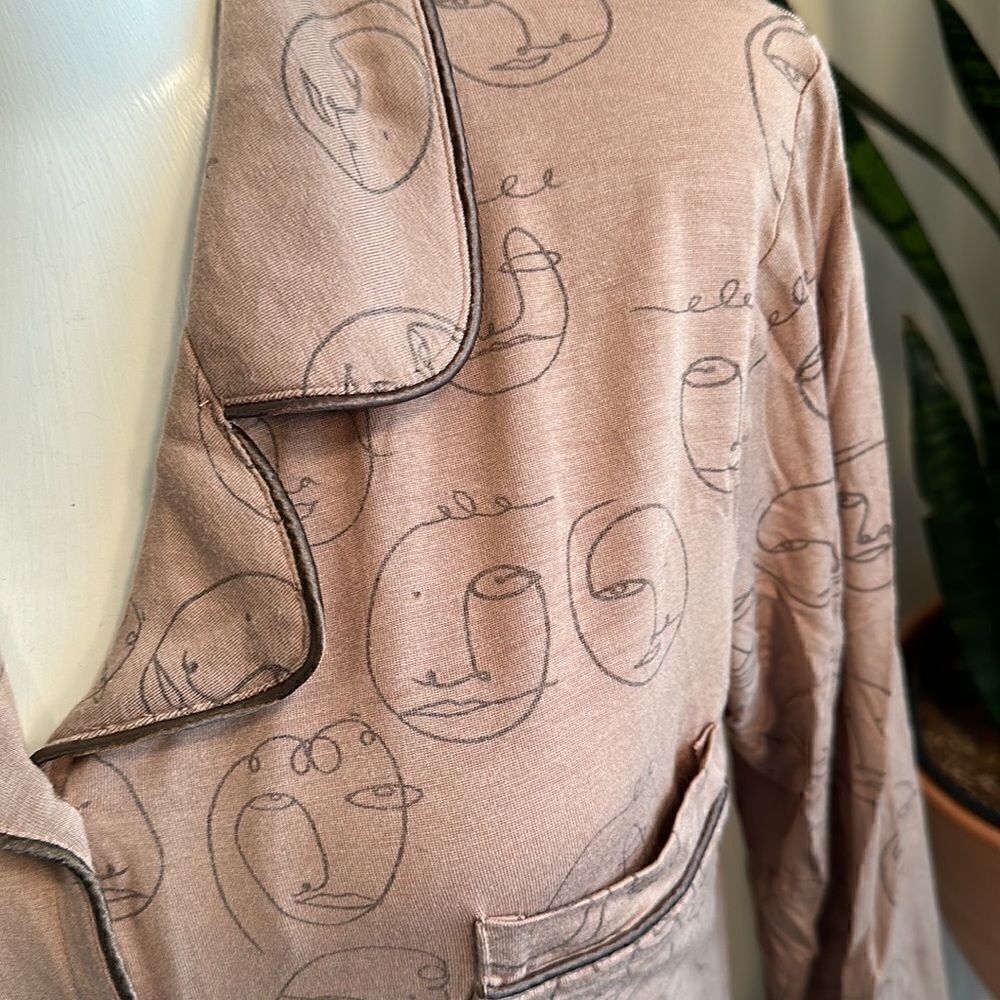 Mina Lisa Modal Sleep Button Down in Muse Set XS/S - Picture 4 of 10